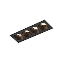 LED Recessed spot PIRRO 4.0, 4 spots, 4x 4.5W 3000K, CRi >90, dimmable, black