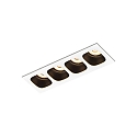 LED Recessed spot PIRRO 4.0, 4 spots, 4x 4.5W 3000K, CRi >90, dimmable, white black
