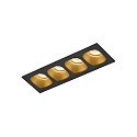 LED Recessed spot PIRRO 4.0, 4 spots, 4x 4.5W 2700K, CRi >90, dimmable, black gold