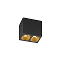 LED Ceiling luminaire PIRRO 2.0, 2 spots, 2x 4.5W 3000K, CRi >90, dimmable, black gold