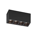 LED Ceiling luminaire PIRRO 4.0, 4 spots, 4x 4.5W 3000K, CRi >90, dimmable, black