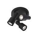 Spot roundel SARA 3.0 PAR16, 3 flames, 3x GU10 max. 12W, rotatable/swivelling, black