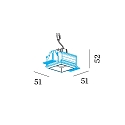 recessed luminaire STRANGE PETIT TRIMLESS 1.0 1 flame IP20, champagner 8,5W 540lm 2700K 31� CRI 90