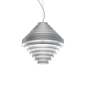 Pendant luminaire J.J.W. 05, shade � 44.5cm / height 44.5cm, 3x E27, aluminum, silver