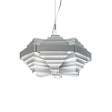 Pendant luminaire J.J.W. 042, shade � 56cm / height 33cm, 6x E27, aluminum, silver