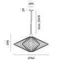 Wever & Ducr� pendant luminaire WIRO 2.0 DIAMOND CEILING SUSP E27 IP20, black 