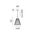 Wever & Ducr� pendant luminaire WIRO 1.0 CONE CEILING SUSP E27 IP20, rust 