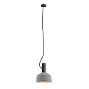 Pendant luminaire ROOMOR 1.0, E27, 600cm, deep black, with shade 2.0, felt grey