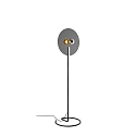 Floor lamp MIRRO FLOOR 2.0, mirror � 45cm, E27 (excl.), with cord dimmer, black chrome