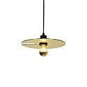 Pendant luminaire MIRRO 1.0, length 250cm / mirror � 30cm, E27 (excl.), black gold