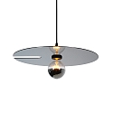 Pendant luminaire MIRRO 2.0, length 250cm / mirror � 45cm, E27 (excl.), black chrome