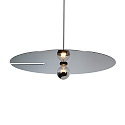 Pendant luminaire MIRRO 3.0, length 600cm / mirror � 75cm, E27 (excl.), black chrome
