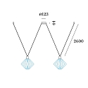 Wever & Ducr� Accessory for WIRO - suspension set DECENTER 2.0 for 2 shades, 2x E27, with multi canopy, 260cm