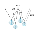 Wever & Ducr� Accessory for WIRO - suspension set DECENTER 4.0 for 4 shades, 260cm, 4x E27, with multi canopy