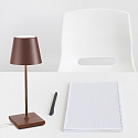 Zafferano battery table lamp POLDINA PRO MINI dimmable IP65, corten dimmable