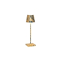 battery table lamp POLDINA TAVOLO PRO IP20, blue, gold leaf dimmable