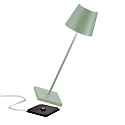Zafferano battery table lamp POLDINA PRO dimmable IP65, powder coated, sage dimmable