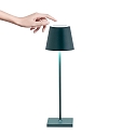 Zafferano battery table lamp POLDINA PRO dimmable IP65, dark green, powder coated dimmable