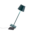 Zafferano battery table lamp POLDINA PRO dimmable IP65, dark green, powder coated dimmable