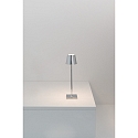 Zafferano battery table lamp POLDINA MICRO IP65, chrome, glossy dimmable