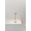 Zafferano battery table lamp POLDINA MICRO IP65, chrome, glossy dimmable