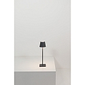 Zafferano battery table lamp POLDINA MICRO IP65, black dimmable