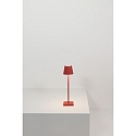 Zafferano battery table lamp POLDINA MICRO IP65, red dimmable