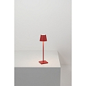 Zafferano battery table lamp POLDINA MICRO IP65, red dimmable