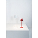 Zafferano battery table lamp POLDINA MICRO IP65, red dimmable