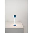 Zafferano battery table lamp POLDINA MICRO IP65, blue dimmable
