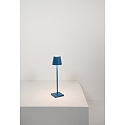 Zafferano battery table lamp POLDINA MICRO IP65, blue dimmable