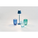 Zafferano battery table lamp POLDINA MICRO IP65, blue dimmable