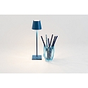 Zafferano battery table lamp POLDINA MICRO IP65, blue dimmable