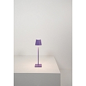 Zafferano battery table lamp POLDINA MICRO IP65, purple dimmable