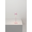 Zafferano battery table lamp POLDINA MICRO IP65, pink dimmable