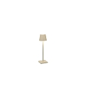 battery table lamp POLDINA MICRO IP65, sand coloured dimmable