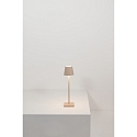 Zafferano battery table lamp POLDINA MICRO IP65, sand coloured dimmable