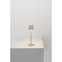 Zafferano battery table lamp POLDINA MICRO IP65, sand coloured dimmable