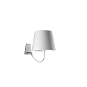 battery wall luminaire POLDINA IP54, white, lacquered dimmable