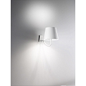 battery wall luminaire POLDINA IP54, white, lacquered dimmable
