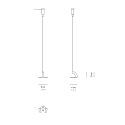Zafferano Accessory for PENCIL MODULO LUCE Suspension brackets 2, set of 2, Corten