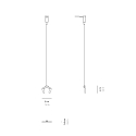 Zafferano Accessory for PENCIL MODULO LUCE Suspension brackets 1, set of 2, Corten