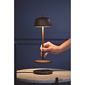 Zafferano battery table lamp CIRCE IP65, rust dimmable