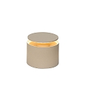 battery table lamp PUSH-UP TAVOLO PRO cylindrical, adjustable, with diffuser IP54, sand coloured, lacquered dimmable