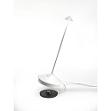 Zafferano battery table lamp PINA TAVOLO PRO IP54, white, lacquered dimmable