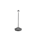 battery table lamp PINA TAVOLO PRO CCT Switch, with touch dimmer IP54, dark grey, lacquered dimmable