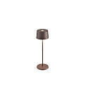 battery table lamp OLIVIA TAVOLO PRO IP65, rust, lacquered dimmable