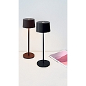 Zafferano battery table lamp OLIVIA TAVOLO PRO IP65, rust, lacquered dimmable