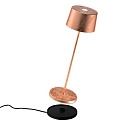 Zafferano battery table lamp OLIVIA TAVOLO PRO IP20, lacquered, copper leaf dimmable