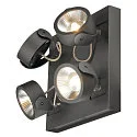 KALU LED 4 Wall and Ceiling luminaire, square, 60°, black